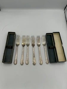 Vintage Mappin & Webb Kings Plate Silver Forks in Original Box 2x3 (6 In Total) - Picture 1 of 14