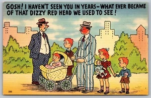 Postal de humor What Ever Became of That Dizzy Red Head Family años 30 lino L1 - Imagen 1 de 2