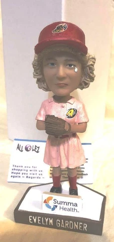 2018 AKRON RUBBERDUCKS EVELYN GARDNER "CRYER" AAGPBL MOVIE SGA BOBBLEHEAD ~ NIB Cover
