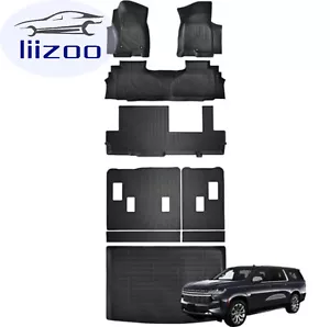 Floor Mats Liner Set for Chevy Chevrolet Suburban/GMC Yukon XL 2024-2021 8 Seats - Picture 1 of 8