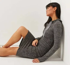 Women Casual Long Sleeve Sweater Dress Large Good Vibes Hoodie Sweater Dress New - Picture 1 of 9