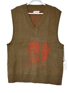 Honor the Gift Mascot Sweater Vest Mens Large Brown Stretch Granpacore New - Picture 1 of 7
