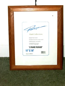 PEDROZA solid oak 11x14 FRAME w/plastic? front beige (N clst) - Picture 1 of 4