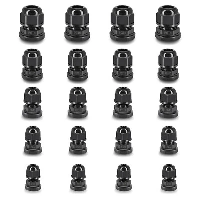 TONERTOP2014 Cable Gland Plastic Nylon IP68 Waterproof Adjustable 3-13mm Wire Connectors 20PK