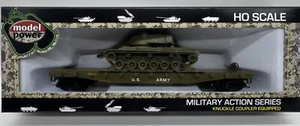 HO Scale US ARMY 50' Flat Car with PATTON W/M-47 TANK Model Power NIB 99160 New - Picture 1 of 10