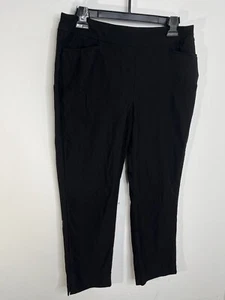 CHICO'S Pants Women's 0.5 Small 6 Black Crop Tulip Hem Straight - Picture 1 of 9