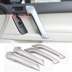 4x Cubierta de manija de puerta interior ABS plateada para Toyot@ Land Cruiser Prado FJ150 2010-19 - Imagen 1 de 13