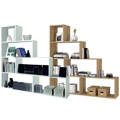 Libreria Scaffale Moderna in Legno 4 Mensole da Salotto Camera Studio Klum - Immagine 1 di 2