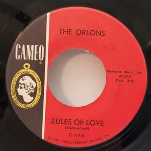 Orlons RULES OF LOVE / HEARTBREAK HOTEL (SOUL 45) #319 PLAYS VG++ NO NOISE! - Picture 1 of 4