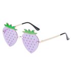 Metal Strawberry Sunglasses Street Snap Y2K Shades  Festival/Party/Rave