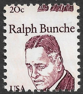 US Stamp #1860 20c. Ralph Bunche Missperf Error MNH - Picture 1 of 2