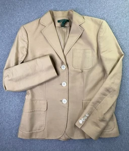 Lauren Ralph Lauren Blazer Damen Gr. 4 Seidenmischung Beige Büro Akademie - Bild 1 von 9