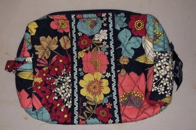 Bolso de cosméticos floral para mujer Vera Bradley azul amarillo rojo naranja forrado Foto 1 de 4
