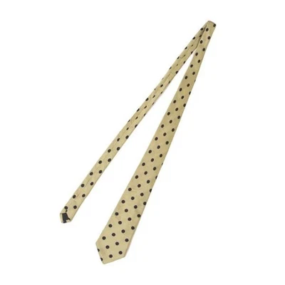 COMME des GARCONS HOMME Jacquard Tie Silk Gold Dot Black Used Japan - Image 1 of 4