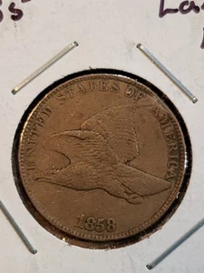 1858 Large Letters Flying Eagle Penny. Lightly Circulated (RHV-435) - Picture 1 of 2