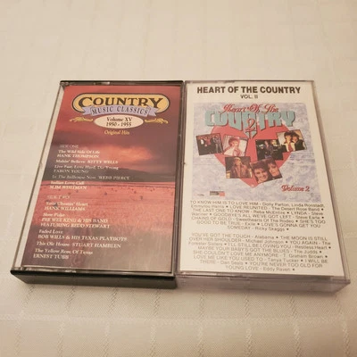 Lot x 2 COUNTRY MUSIC CLASSICS VOUME XV 1950-1955 CASSETTE Tape Heart Of The Two - Image 1 of 4