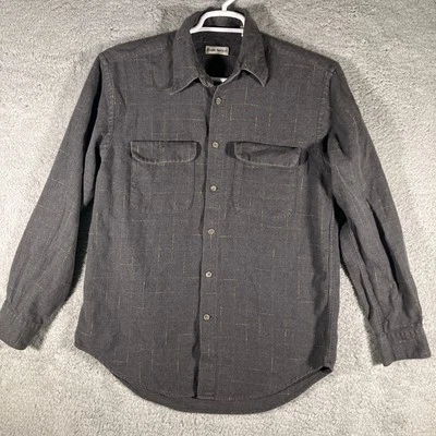 Barry Bricken Geometric Flannel Shirt Mens Medium Gray Outdoors Cabincore Button - Image 1 of 4