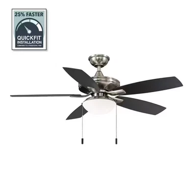 Gazebo III 52 in. Indoor/Outdoor Wet Rated Brushed Nickel Ceiling Fan NEW - Image 1 of 4