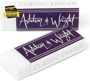 - Classic Eraser - Latex Free Plastic Rubber - Pack of 2 White - Picture 1 of 5