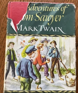 1946 Illustrated Junior Library "THE ADVENTURES OF TOM SAWYER" by Mark Twain. - Foto 1 di 9