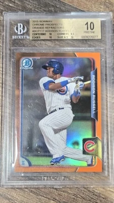 2015 Bowman Addison Russell Chrome Prospects Orange Refractors #/25 BGS 10 - Image 1 of 4