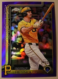 Bryan Reynolds 244/250 2025 Topps Chrome Purple Pittsburgh Pirates #9 - Picture 1 of 2