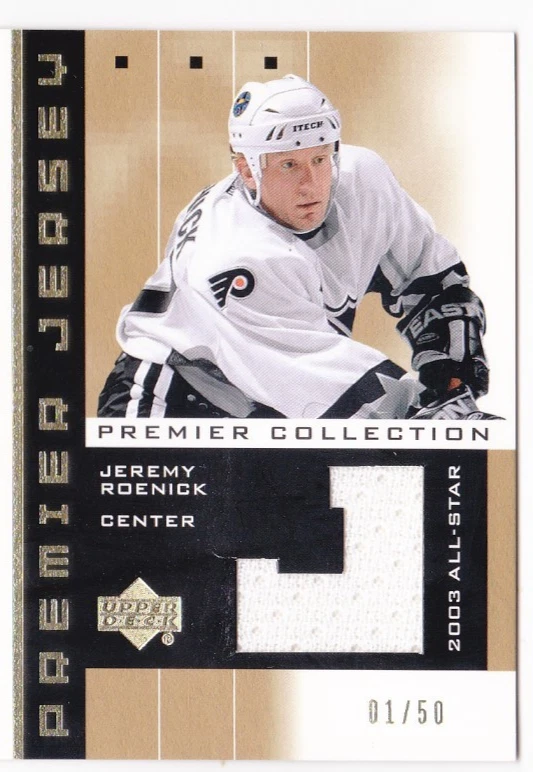 2002-03 UD Premier Jeremy Roenick 1/50 Jersey GOLD Philadelphia Flyers 02-03 - Image 1 of 1
