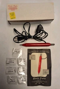 Electro Stylus leichter Graveur mit 7 zusätzlichen Spitzen Anleitungsbuch und Box - Bild 1 von 8