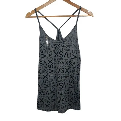 Camiseta de entrenamiento VSX Sport para mujer talla mediana negra gris con logotipo Foto 1 de 4