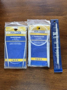 INOX Circular Knitting Needles PERLINOX Made In Germany Size 10 mm & 4.5 mm - Picture 1 of 5