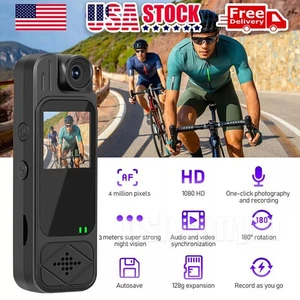 1080P Camcorder Mini Police Body Camera 20 Hour HD 180° Video DVR IR Night Cam - Picture 1 of 14