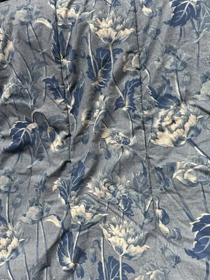 RARE *RALPH Lauren *FULL QUEEN COMFORTER Donovan FLORAL Blue Cream FLOWERS EUC! - Image 1 of 4