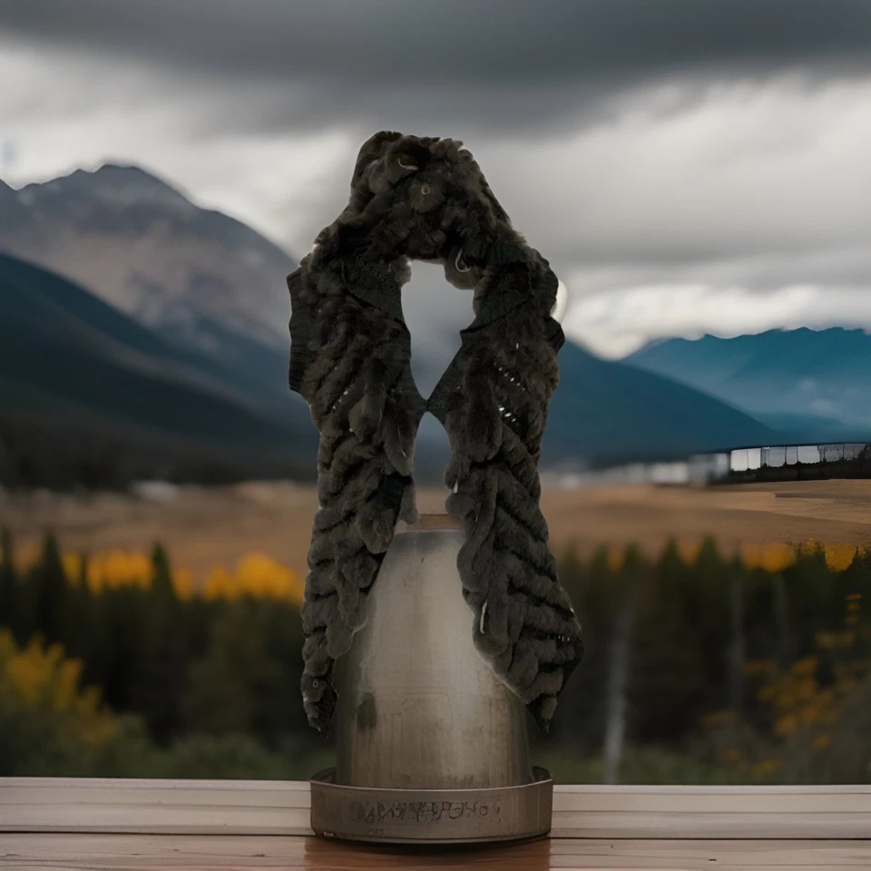 Ya Los Angeles 100% Rabbit Fur Hooded Vest - Size Small/Medium - Image 1 of 4