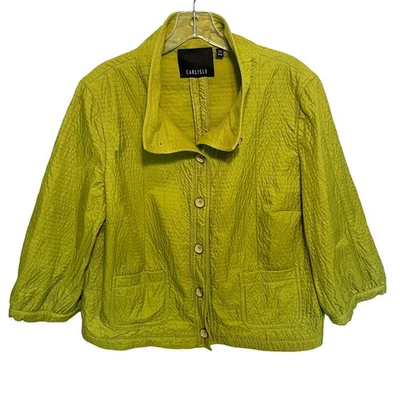 Chaqueta acolchada Carlisle verde lima para mujer talla 16 botones frontal carrera Topper Foto 1 de 4