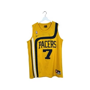 Vtg Nike Jermaine O'neal Yellow Throwback Jersey Rare Indiana Pacers Vintage! L - Picture 1 of 5