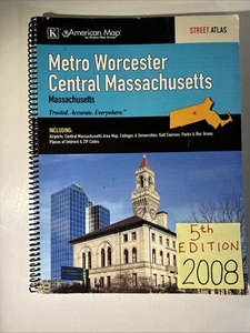 Metro Worcester Central Massachusetts Street Atlas 2008 Kappa Guide American Map - Picture 1 of 16