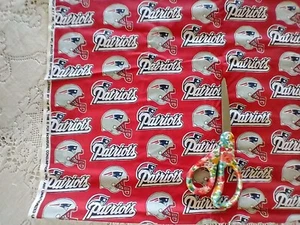 New England Patriots Cotton Fabric 27" Long x 40" Wide + Tail NFL Football Red - Picture 1 of 3