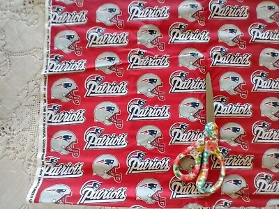 New England Patriots Cotton Fabric 27" Long x 40" Wide + Tail NFL Football Red - Image 1 of 3