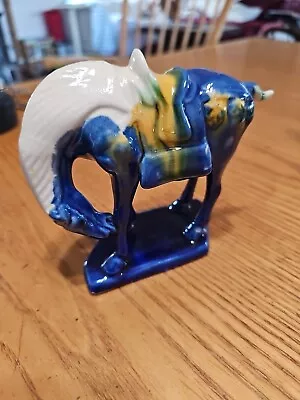 Vintage Chinese Tang Dynasty Style Imperial Sancai Tri-Glaze War Horse Sculpture - Image 1 of 4