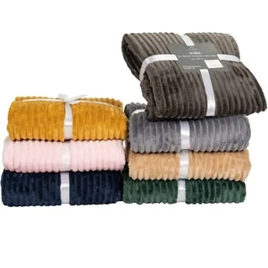 Kuscheldecke Mikrofaser Wohndecke 150x200 Grau Braun Beige Grün Blau Schwarz Öko - Bild 1 von 9