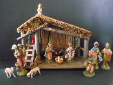 Vtg 1940s-50s Christmas Manger Scene Nativity Italy Creche Stable Jesus Angel