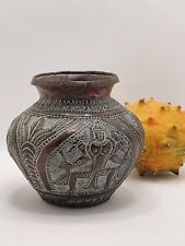ANTIQUE-"INDIAN/ SRI LANKAN"-REPOUSE COPPER-DEITY,HOLY WATER-/ "LOTA"-VESSEL