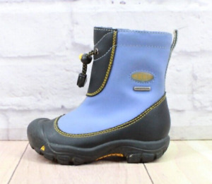 Keen Kids Blue Nylon Side Zip Waterproof Rain Boots Size 8