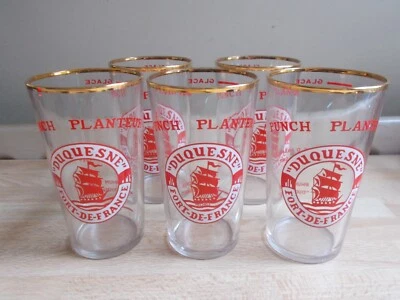 5 rares verres PUNCH PLANTEUR DUSQUESNE - FORT DE FRANCE - RHUM DUSQUESNE - Photo 1/4