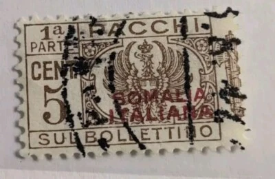 Vintage 1924 era 5 Cent Italian Postage Stamp Kingdom of Italy rare Somalia  - Image 1 of 2