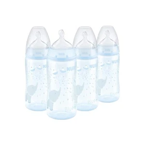 NUK Smooth Flow Anti Koliken Babyflasche, 10 oz, 4er Pack, Blue Elephant - Bild 1 von 4