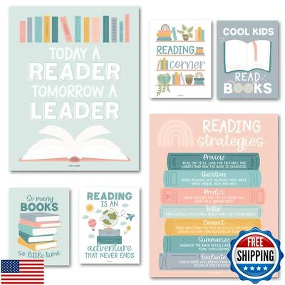 Hadley Designs Motivational Reading Posters For Classroom Elementary –6 Readi - Image 1 of 4