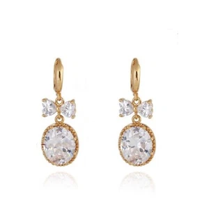 18K Gold Plated Cubic Zirconia CZ Fashion Women Jewelry Earrings Women Gift - Picture 1 of 4