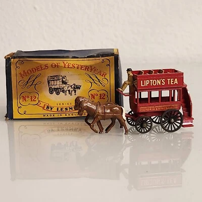 Lesney Matchbox No.12 Lipton’s 茶马巴士模型过去粗糙盒 — 第 1/4 张图片