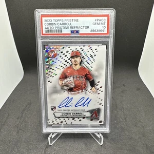 Topps Pristine Corbin Carroll RC 2023 refractor automático/99 PSA 10 - Imagen 1 de 5